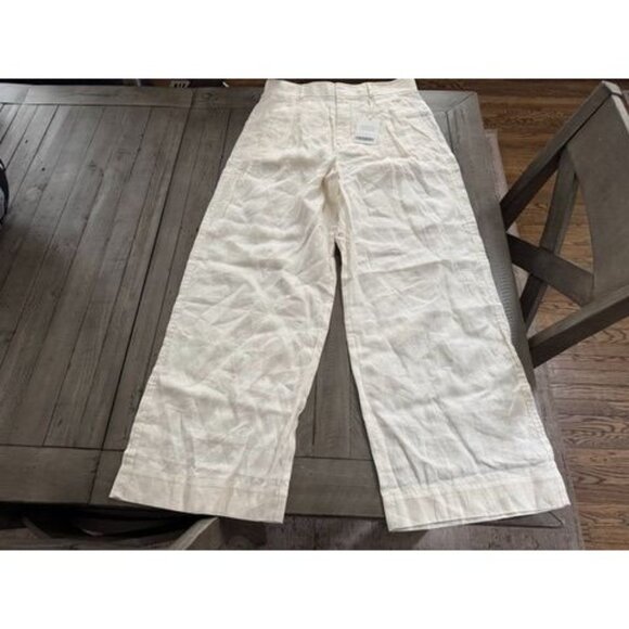 NWT Everlane The Linen Way-High Drape Pant White Size 10 - Picture 4 of 7